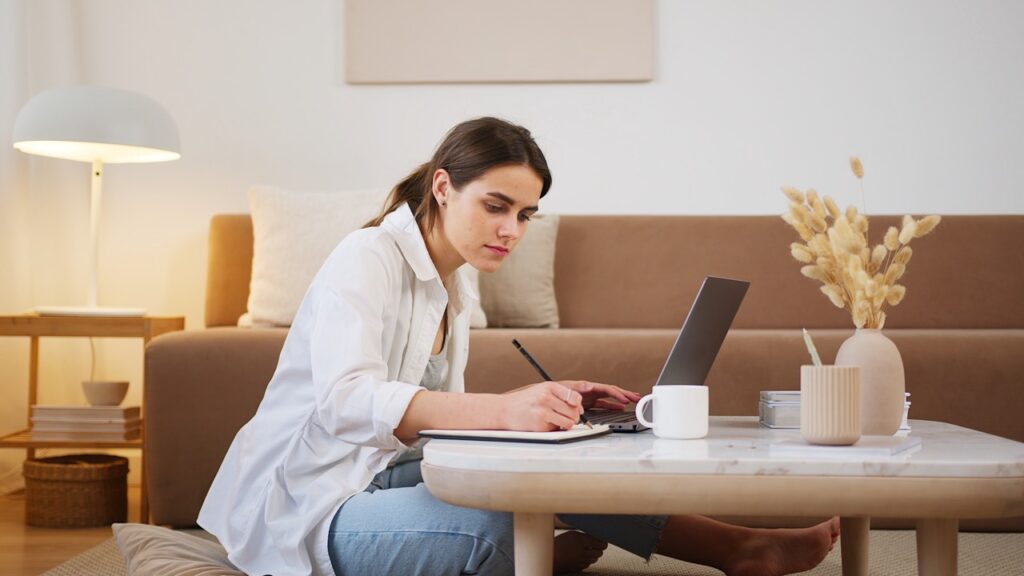 Teenager studying and preparing for an exam